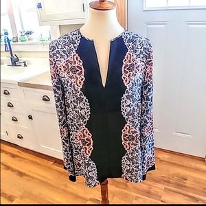 BCBG black/blue/pink top (s)